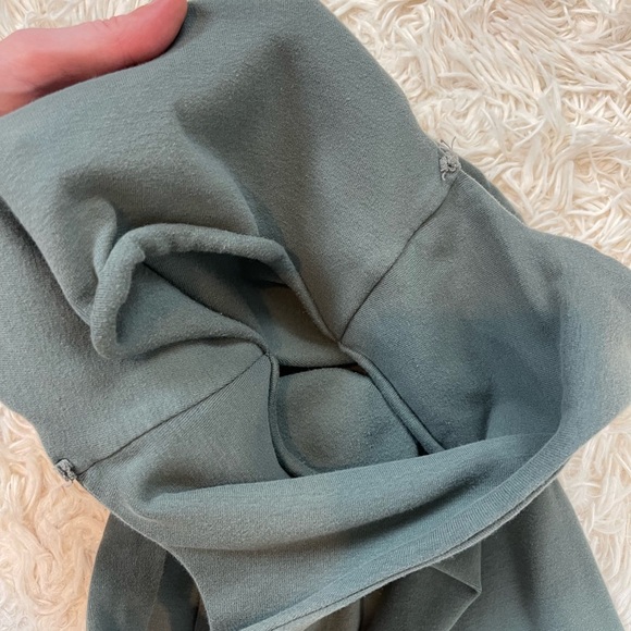 Zara fitted jumpsuit olive green size S sleeveless cotton blend - Picture 8 of 9